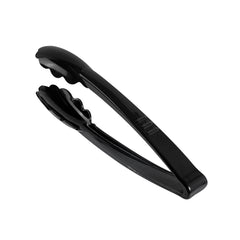 Cater Tek Black Heavy-Duty Disposable Plastic Tongs - Scalloped - 9