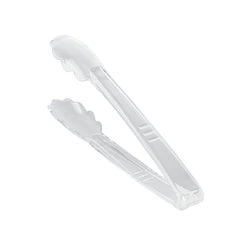 Cater Tek Clear Heavy-Duty Disposable Plastic Tongs - Scalloped - 9