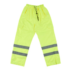 Be Safe Class E Lime M High Visibility Lightweight Rain Pants - Reflective Tape - 20 count box
