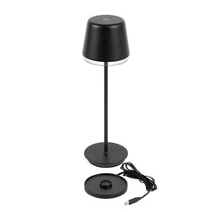 Glow Stick Matte Black Cordless Rechargeable Table Lamp - 9 3/4
