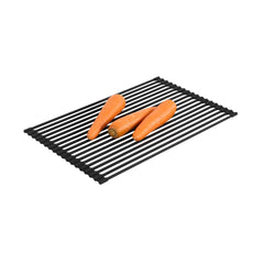 Clean Tek Professional Black Steel Over-Sink Roll-Up Drying Rack - Non-Slip - 20 1/2