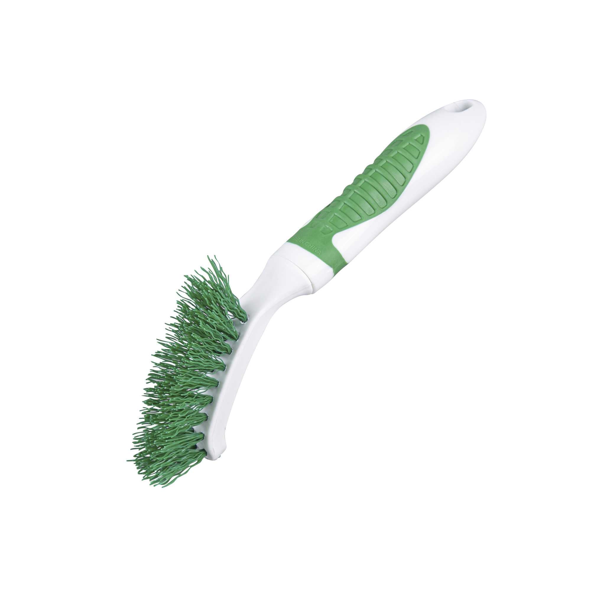 Clean Tek Professional Green and White Tile/Grout Brush - 9" - 1 count box