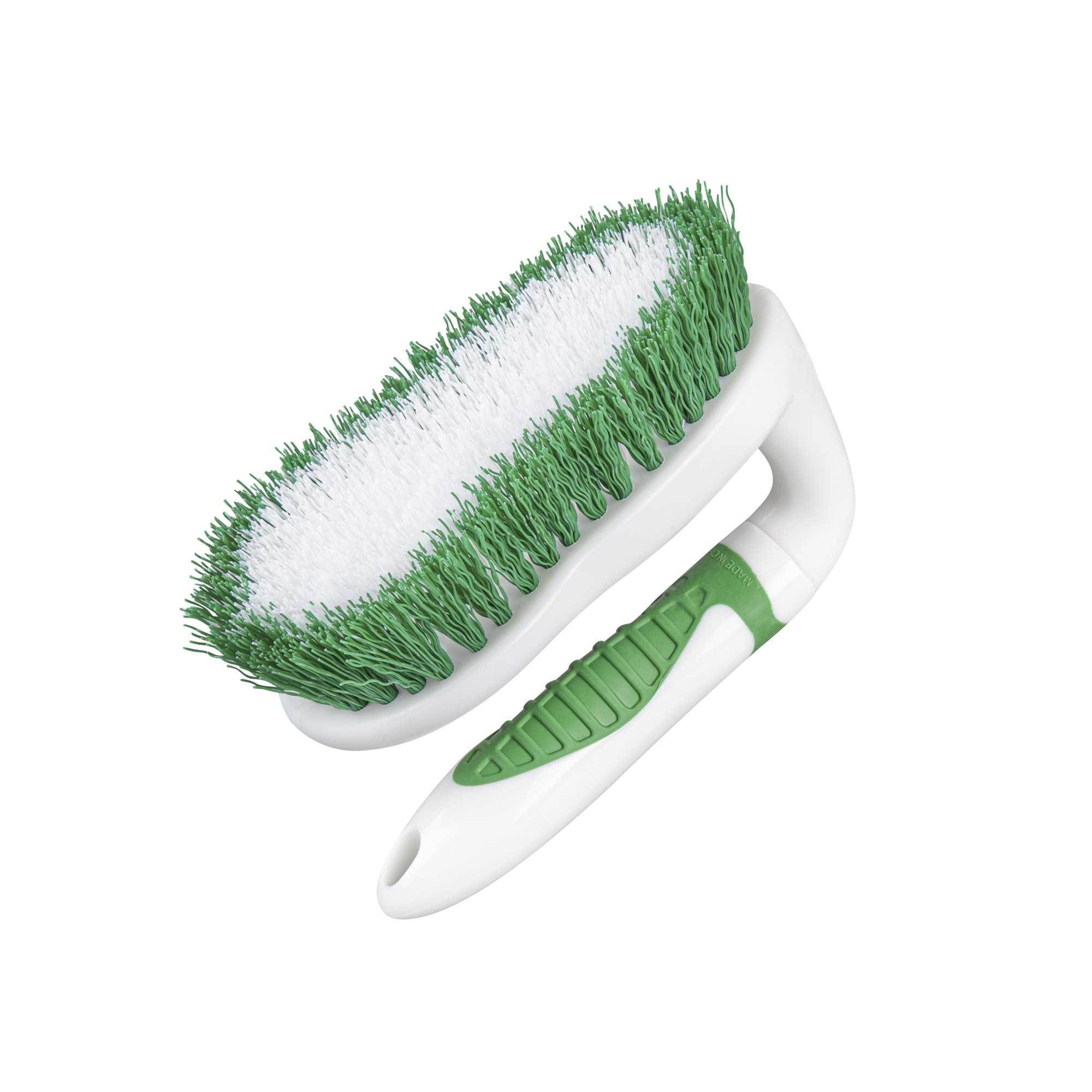 Clean Tek Professional Green and White All-Purpose Scrub Brush - Iron Style, Heavy-Duty - 6" - 1 count box