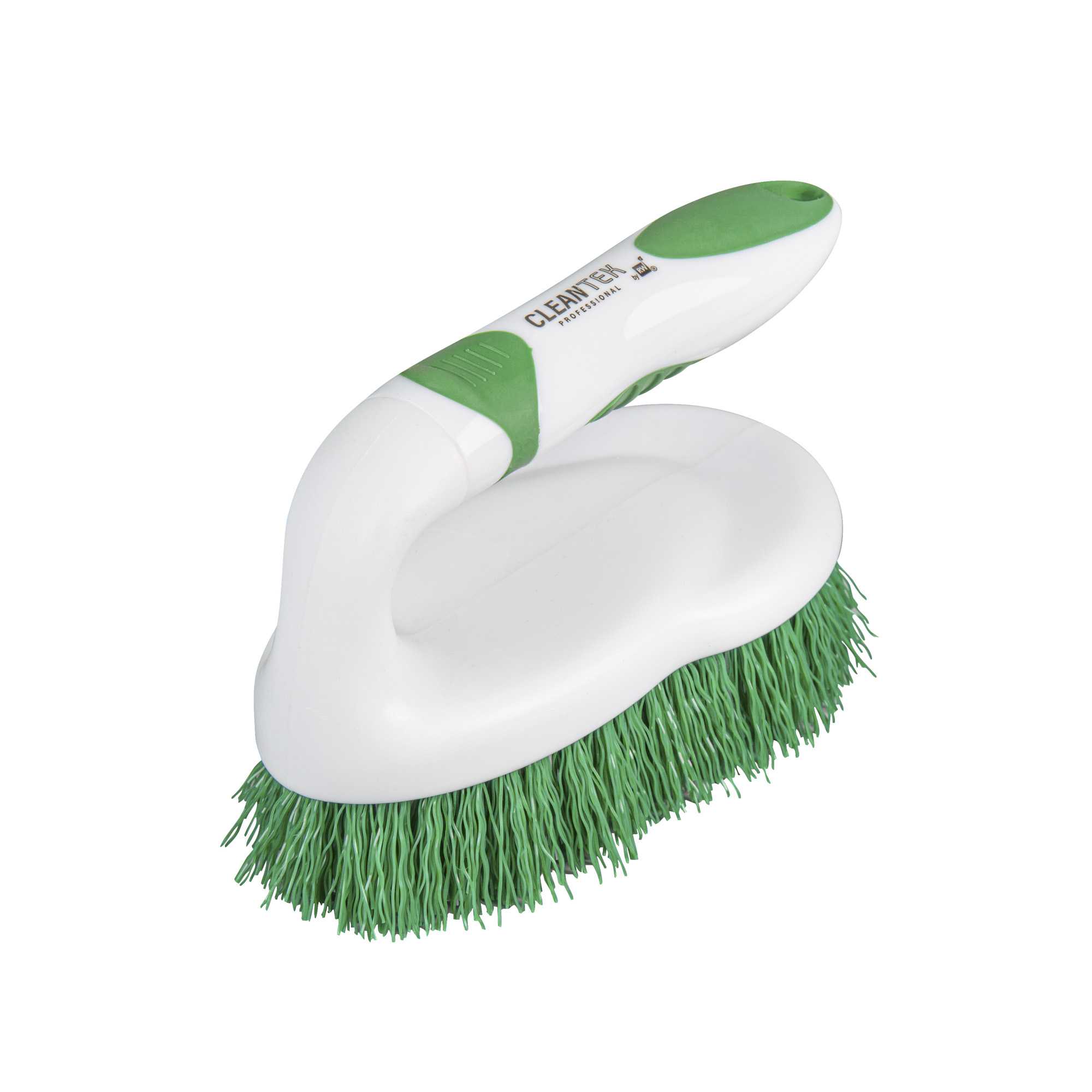 Clean Tek Professional Green and White All-Purpose Scrub Brush - Iron Style, Heavy-Duty - 6" - 1 count box