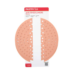 Pastry Tek Round Orange Reusable Silicone Air Fryer Liner - Non-Stick, For 5 to 7 qt - 7 3/4