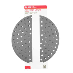 Pastry Tek Round Gray Reusable Silicone Air Fryer Liner - Non-Stick, For 7 qt - 9