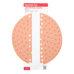 Pastry Tek Round Orange Reusable Silicone Air Fryer Liner - Non-Stick, For 7 qt - 9