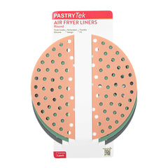 Pastry Tek Round 3-Piece Assorted Reusable Silicone Air Fryer Liner Set - Non-Stick, For 7 qt - 9