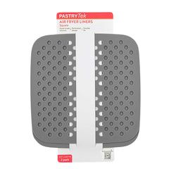 Pastry Tek Square Gray Reusable Silicone Air Fryer Liner - Non-Stick, For 5 qt or Bigger - 8 1/2
