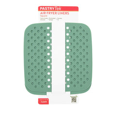Pastry Tek Square Green Reusable Silicone Air Fryer Liner - Non-Stick, For 3 qt or Bigger - 7 1/2