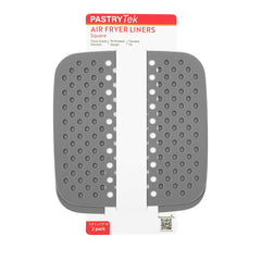 Pastry Tek Square Gray Reusable Silicone Air Fryer Liner - Non-Stick, For 3 qt or Bigger - 7 1/2