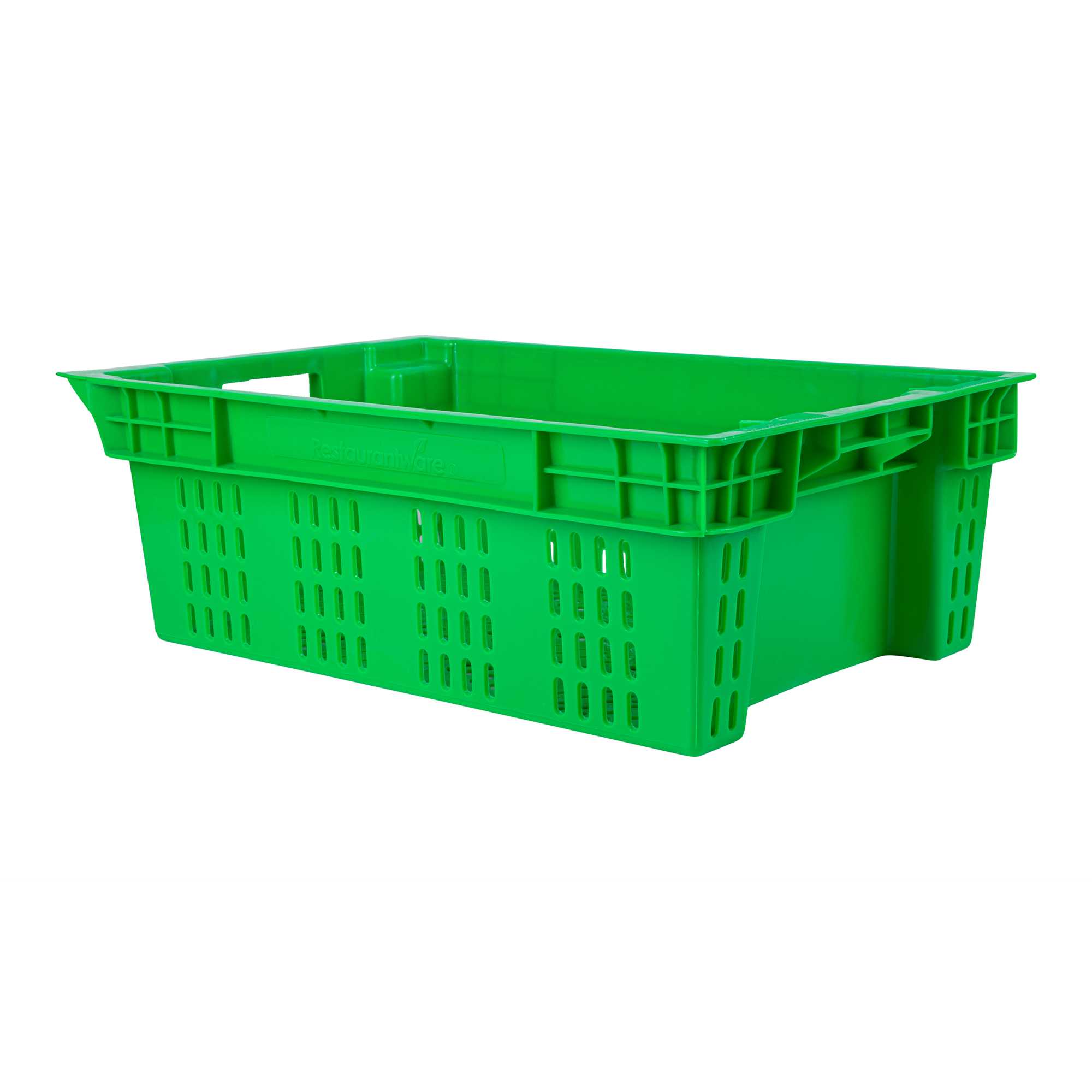 Met Lux Green Vented Agricultural Crate - 23 1/2" x 15 3/4" x 7 3/4" - 10 count box