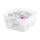 Met Lux 2 qt Square White Polyethylene Food Storage Container - with Green Volume Markers - 7" x 7" x 4" - 1 count box