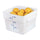 Met Lux 12 qt Square White Polyethylene Food Storage Container - with Blue Volume Markers - 11" x 11" x 8" - 1 count box