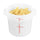 Met Lux 1 qt Round White Polyethylene Food Storage Container - with Red Volume Markers - 5 1/4" x 5" - 1 count box