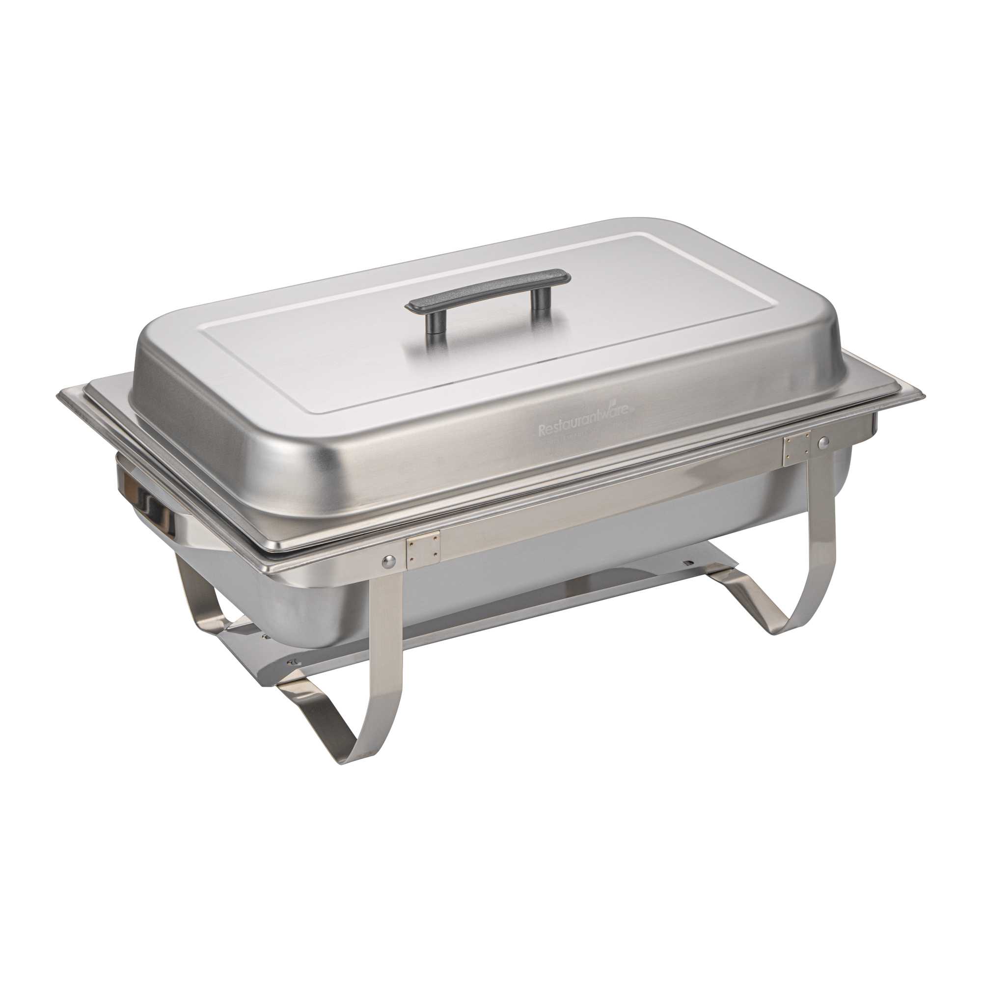 Met Lux 8 qt Rectangle Stainless Steel Full Size Chafer - with Folding Frame - 1 count box