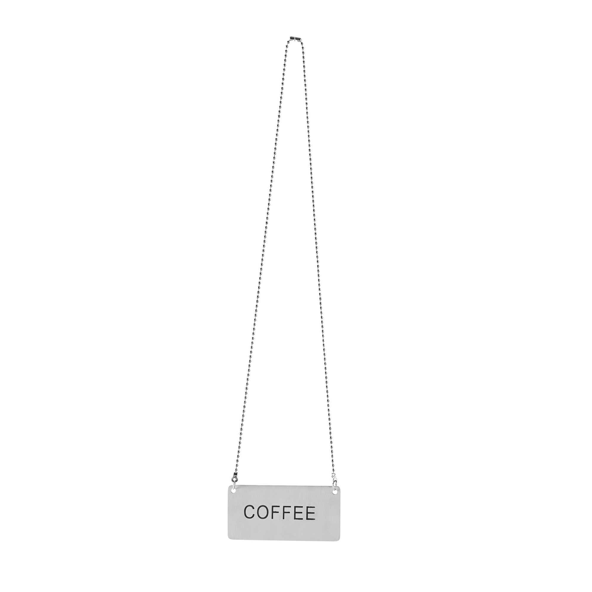 Met Lux Stainless Steel Coffee Chafer Urn Chain - with "Coffee" Label - 13" x 3 1/2" - 1 count box