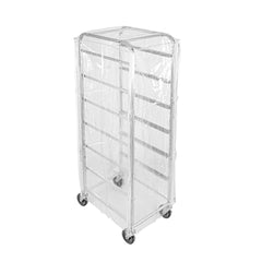 Kitchen Tek Clear 10 mil Full-Size Plastic Bun Pan Rack Cover - with 3 Zippers - 63