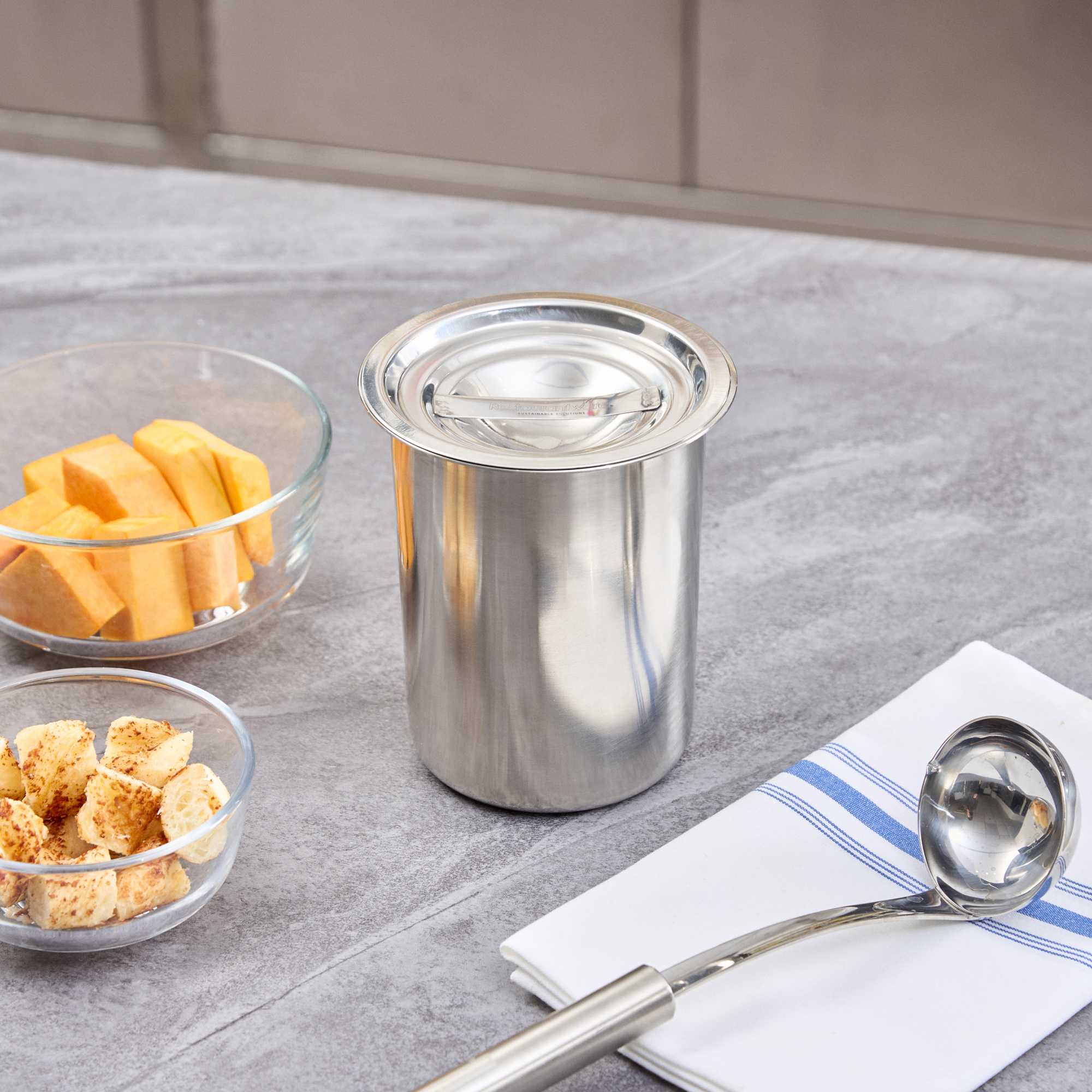 Met Lux Commercial Grade Stainless Steel Bain Marie Cover - Fits 1.25 qt Pot - 12 count box