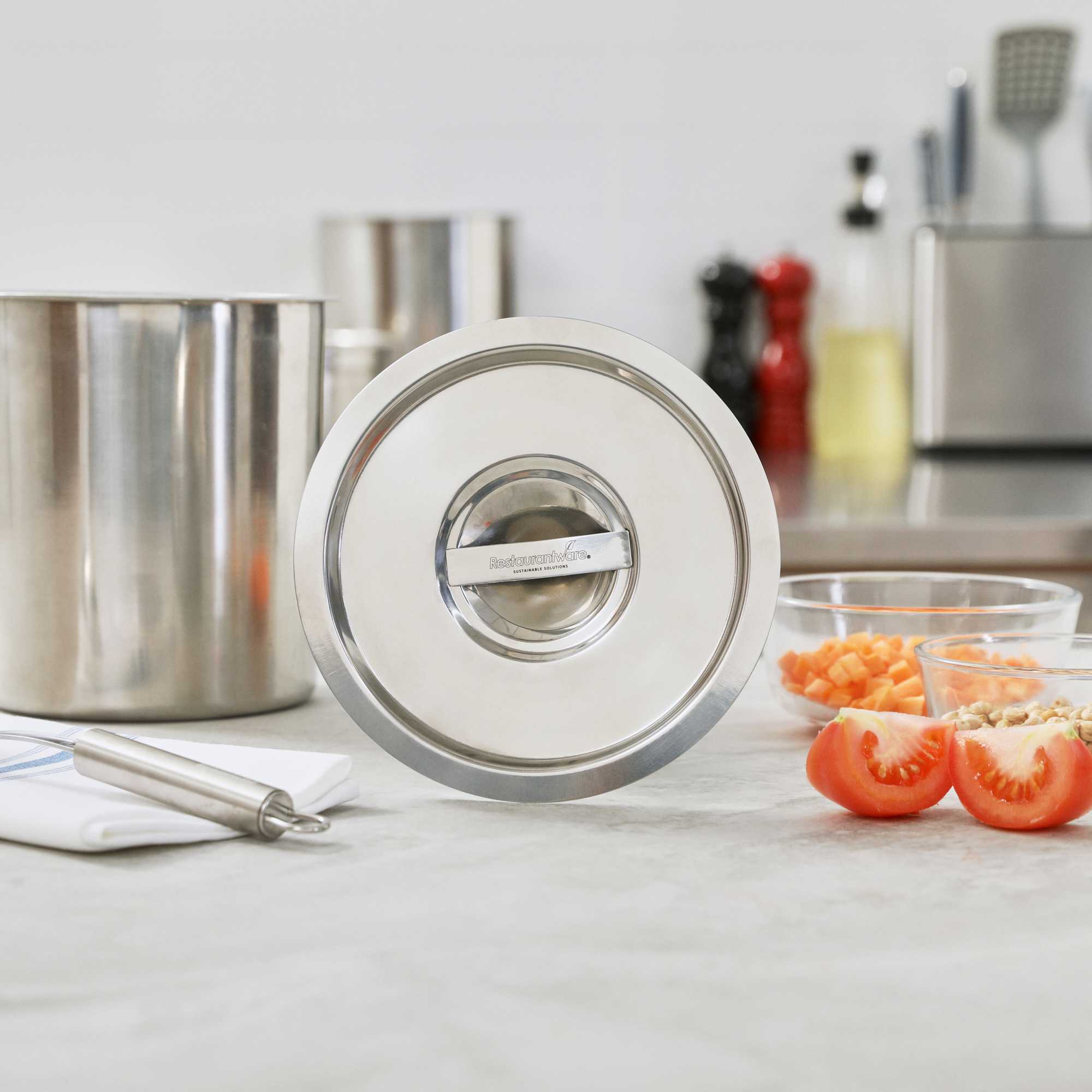 Met Lux Commercial Grade Stainless Steel Bain Marie Cover - Fits 3.5 qt Pot - 12 count box