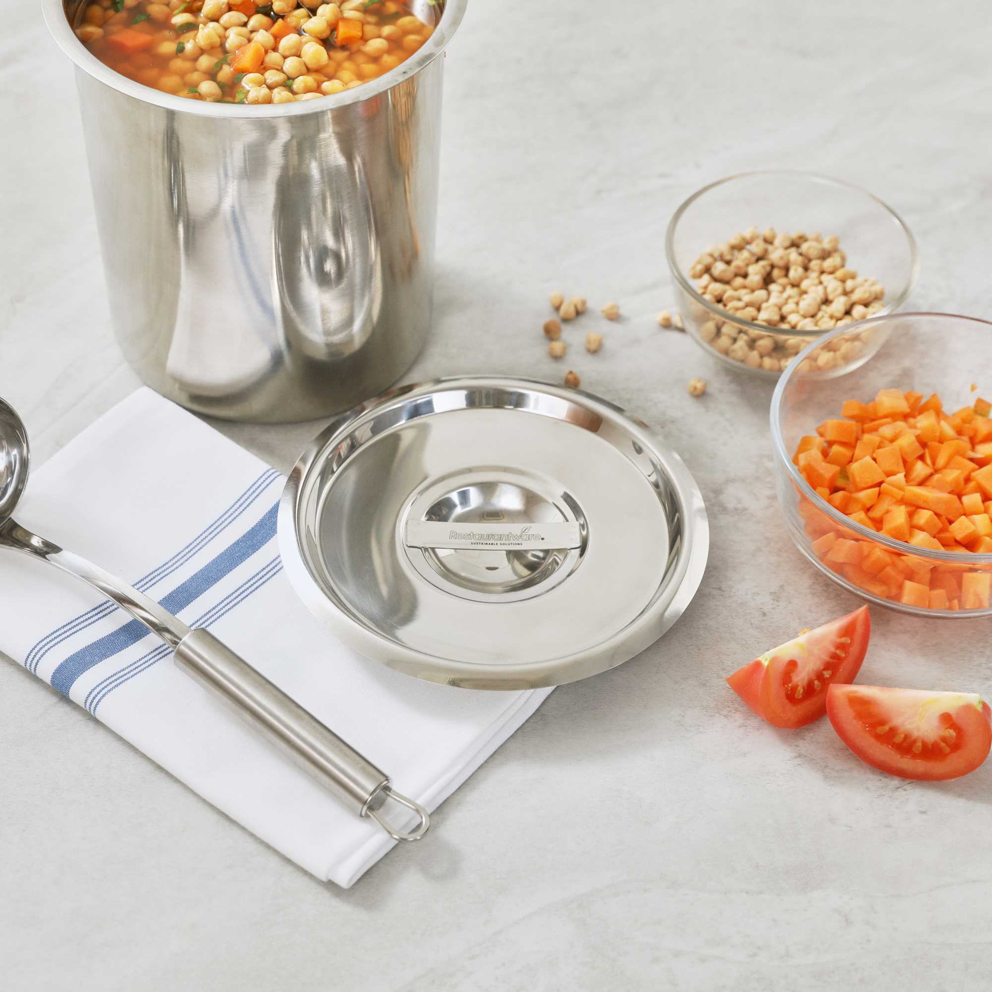 Met Lux Commercial Grade Stainless Steel Bain Marie Cover - Fits 4.25 qt Pot - 12 count box