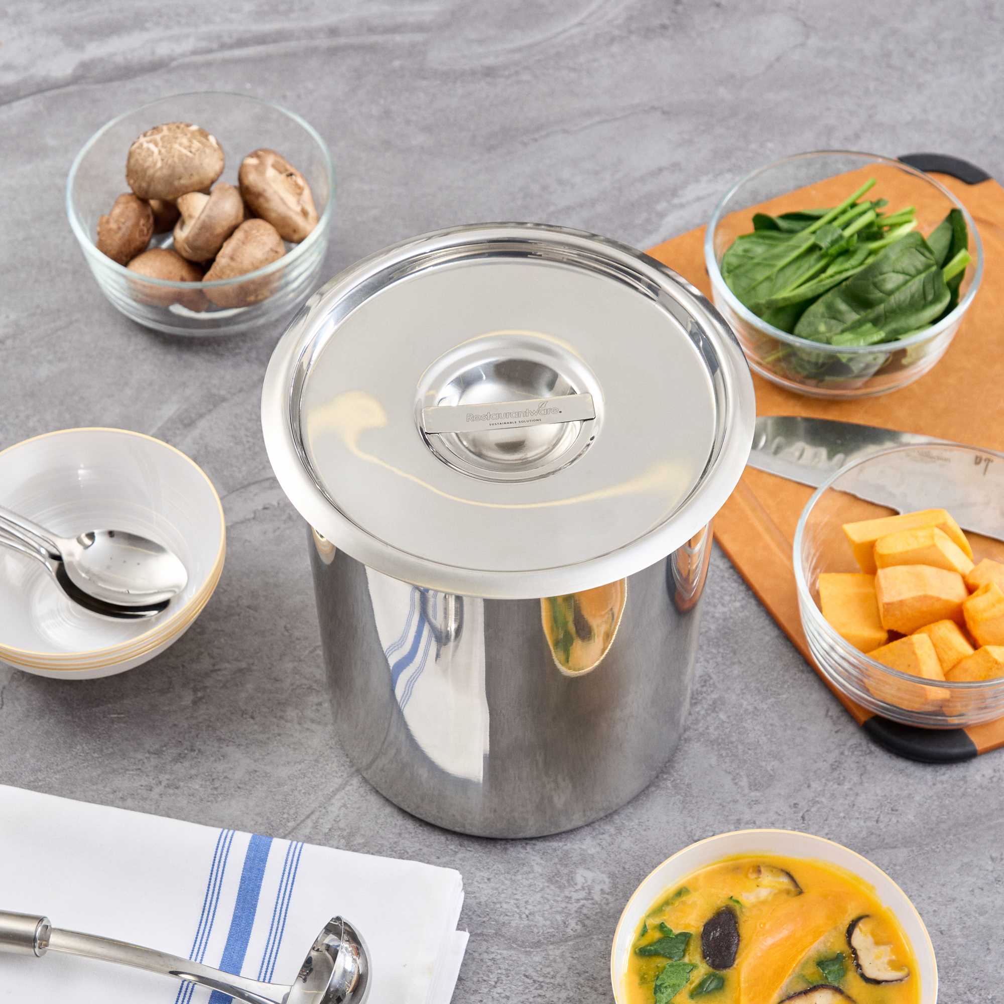 Met Lux Commercial Grade Stainless Steel Bain Marie Cover - Fits 6 qt Pot - 12 count box