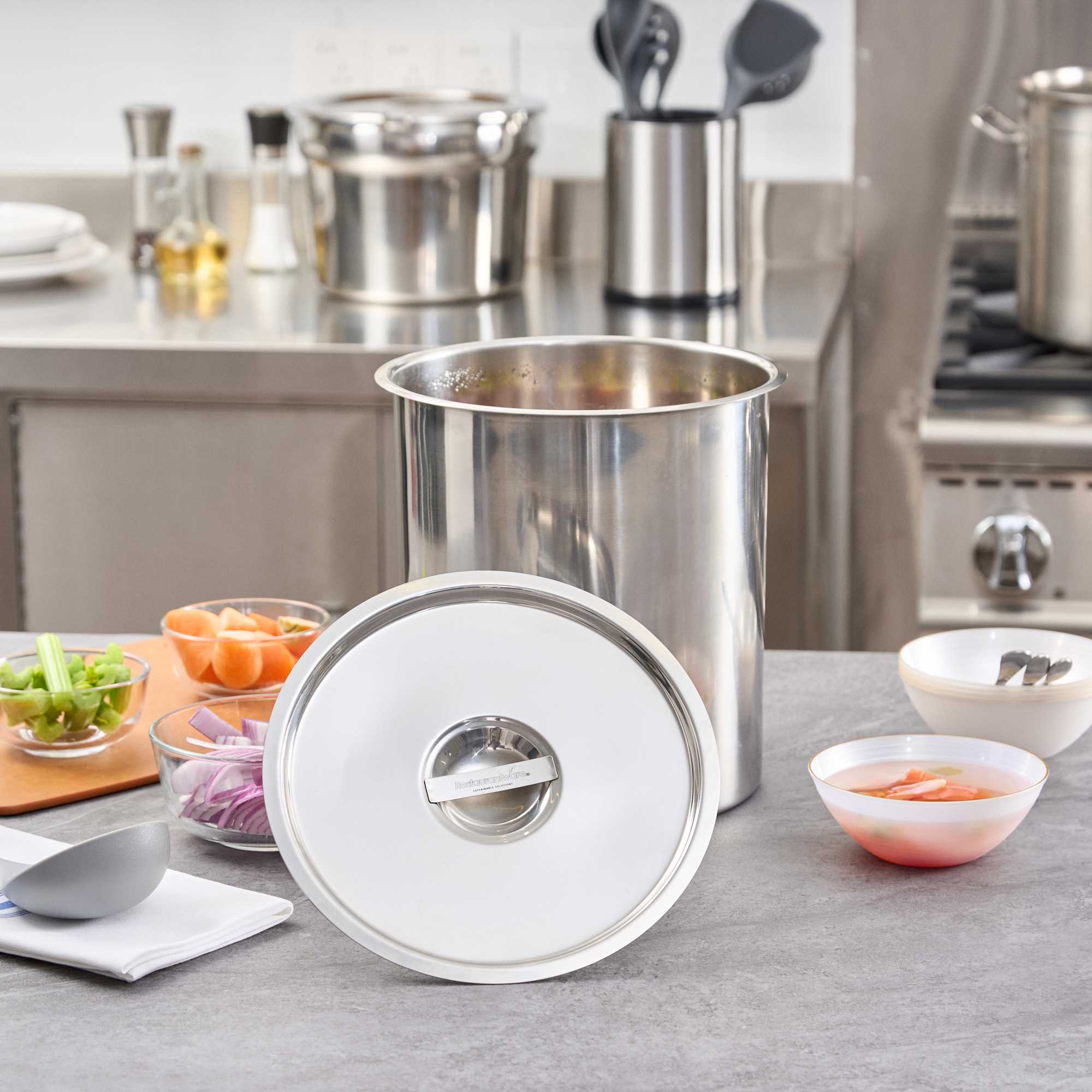Met Lux Commercial Grade Stainless Steel Bain Marie Cover - Fits 12 qt Pot - 12 count box