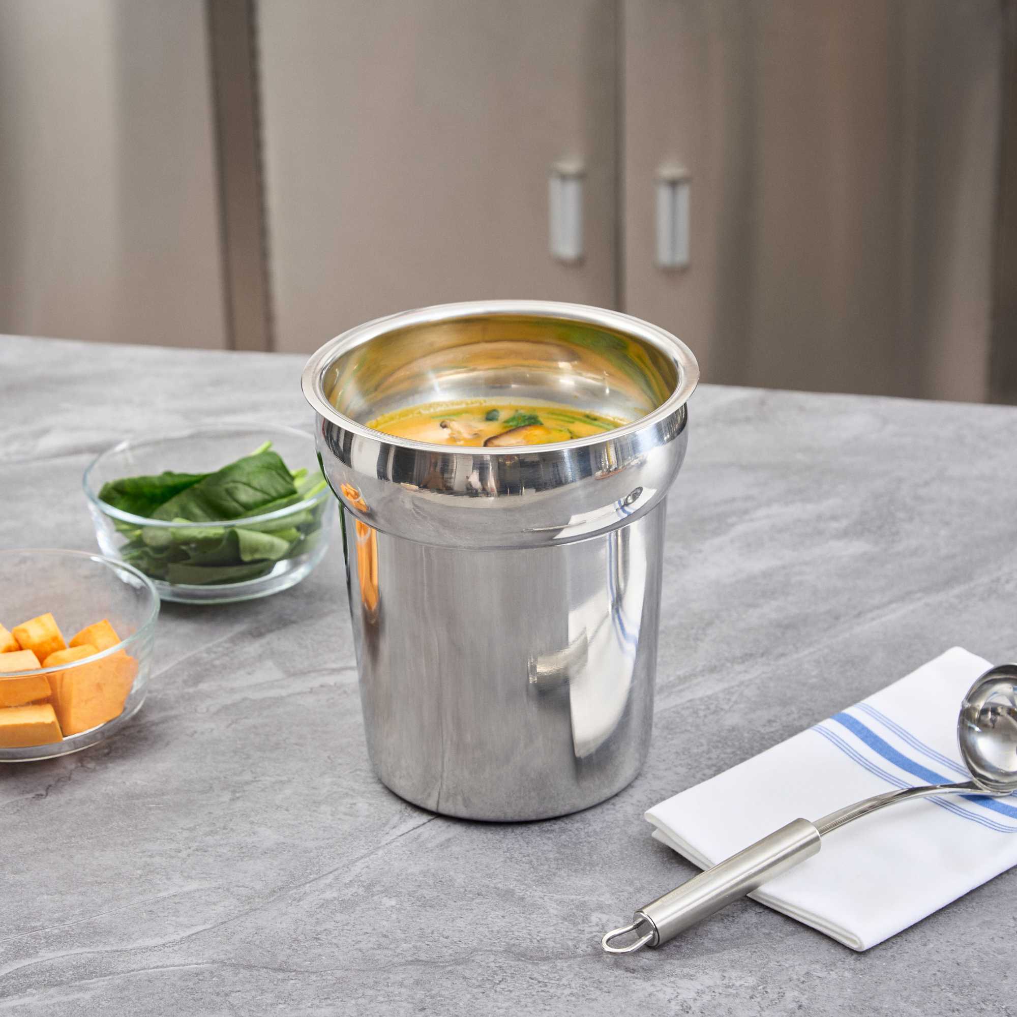 Met Lux 4 qt Commercial Grade Stainless Steel Vegetable Inset Pot - 6 count box