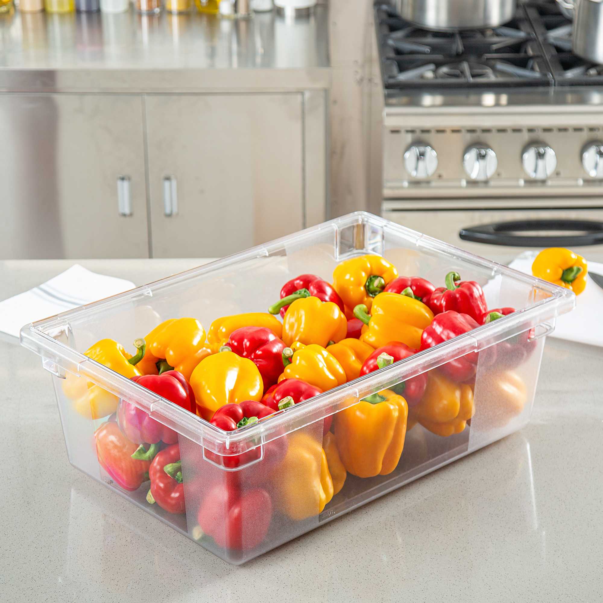 Met Lux Rectangle Clear Polycarbonate Food Storage Box - 26" x 18" x 9" - 1 count box