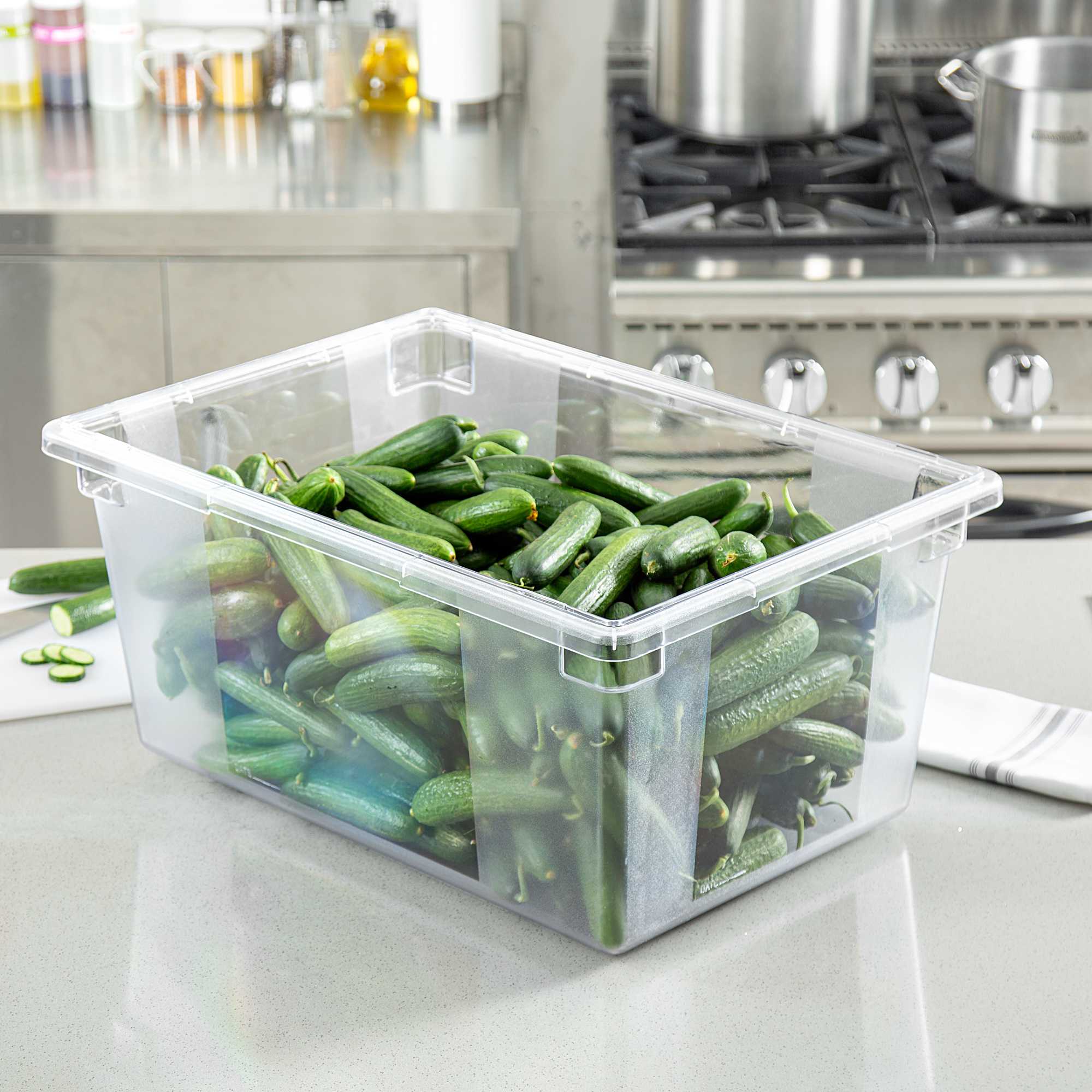 Met Lux Rectangle Clear Polycarbonate Food Storage Box - 26" x 18" x 12" - 1 count box