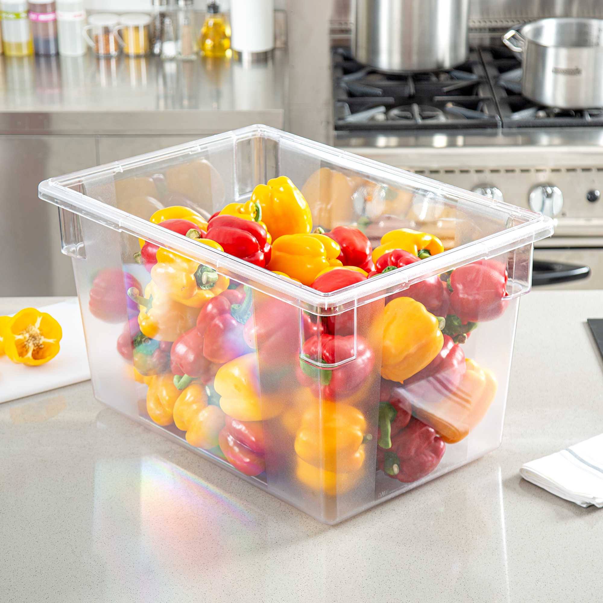 Met Lux Rectangle Clear Polycarbonate Food Storage Box - 26" x 18" x 15" - 1 count box