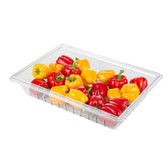 Met Lux Rectangle Clear Polycarbonate Food Box Drain Tray - Fits Food Storage Boxes - 26