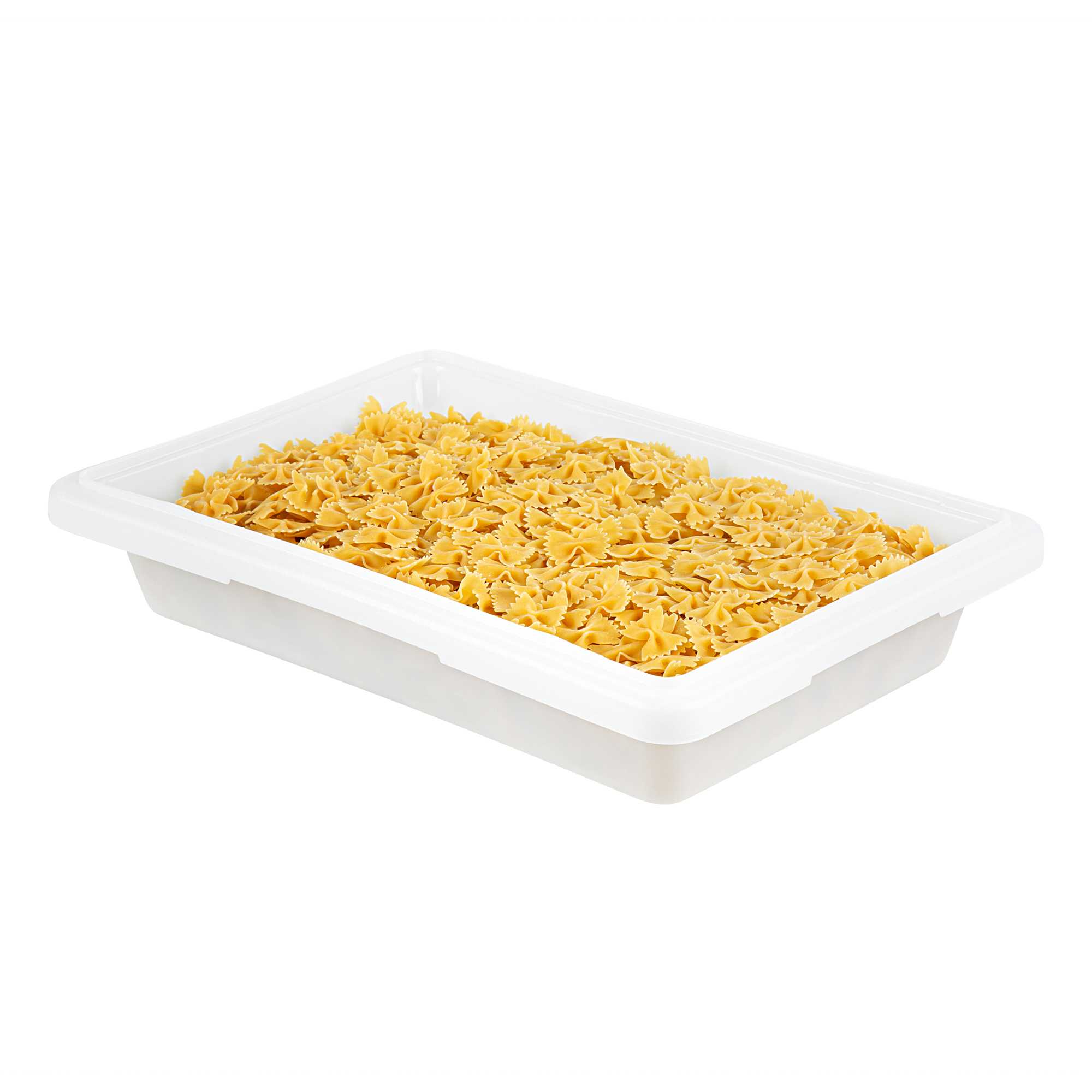 Met Lux Rectangle White Polyethylene Food Storage Box - Graduation Markings, Labeling Windows - 18" x 12" x 3 1/2" - 1 count box