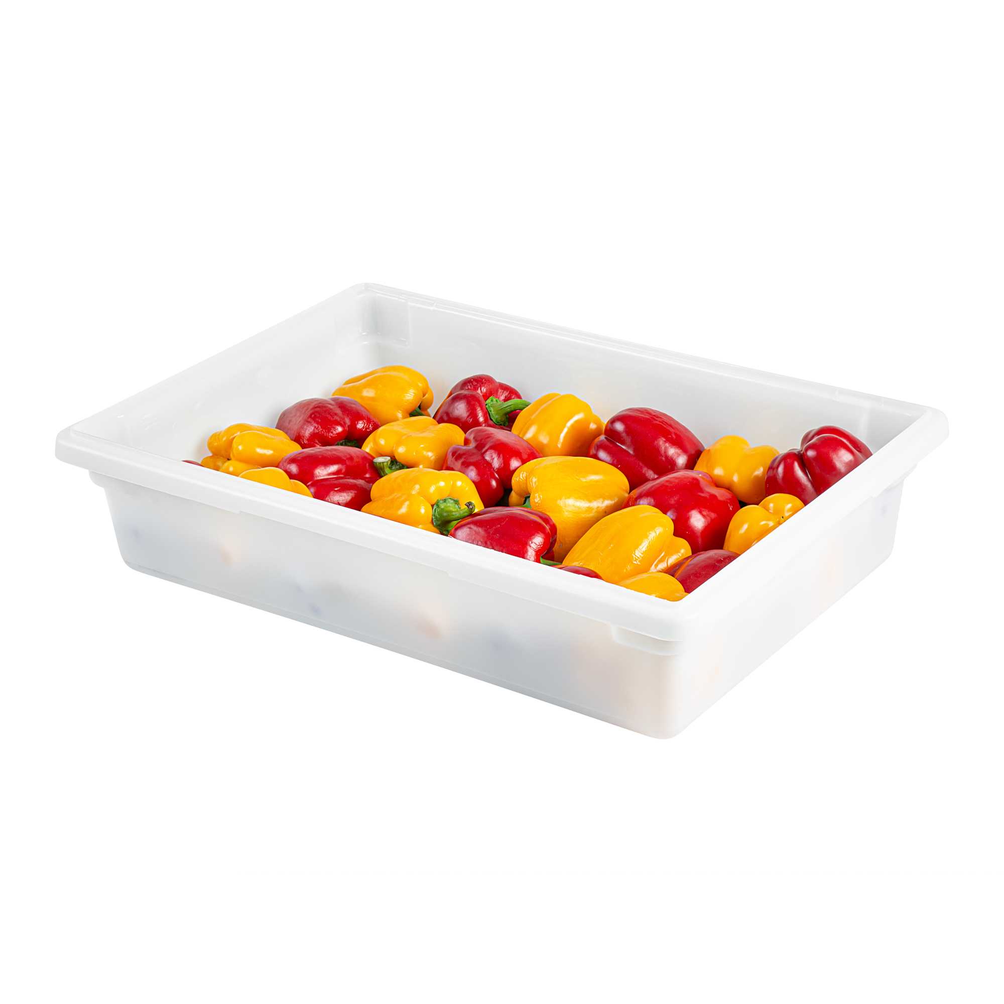 Met Lux Rectangle White Polyethylene Food Storage Box - with Labeling Windows - 26" x 18" x 6" - 1 count box