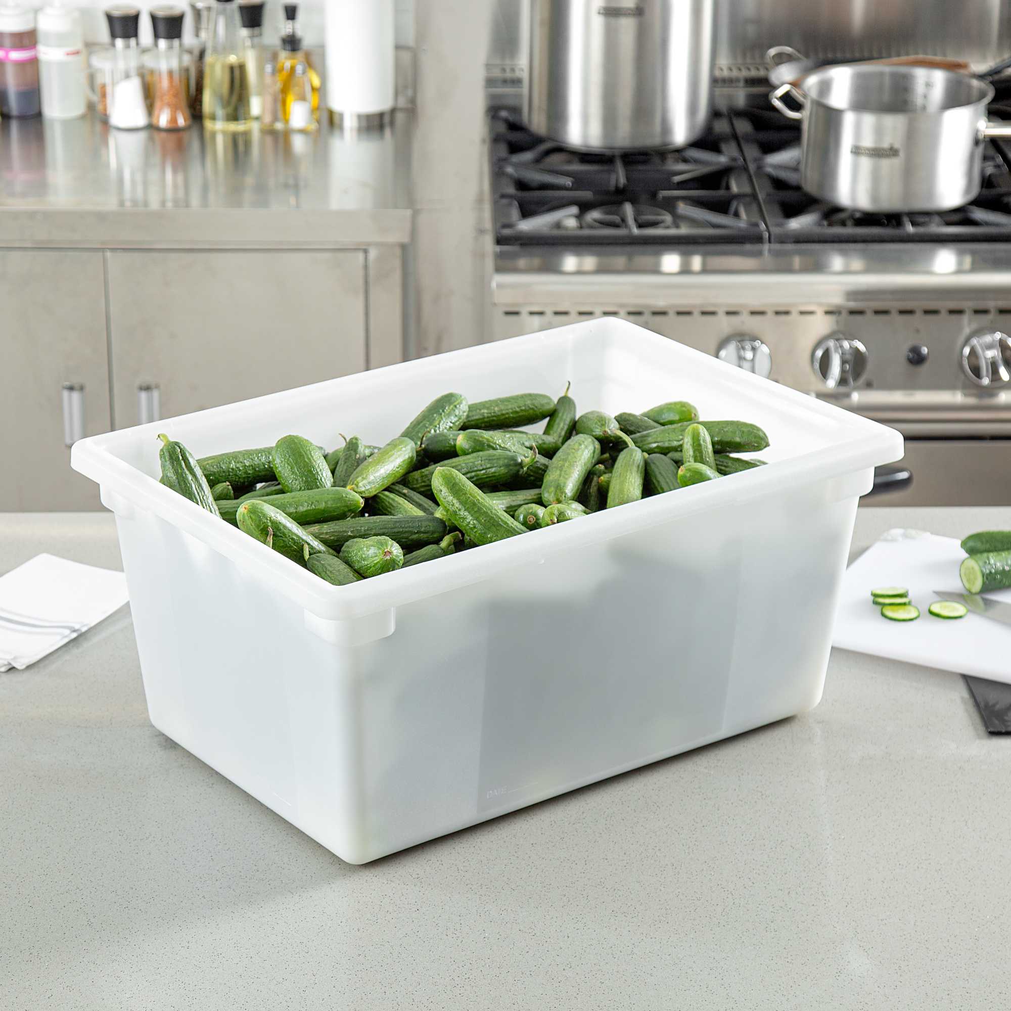 Met Lux Rectangle White Polyethylene Food Storage Box - 26" x 18" x 12" - 1 count box