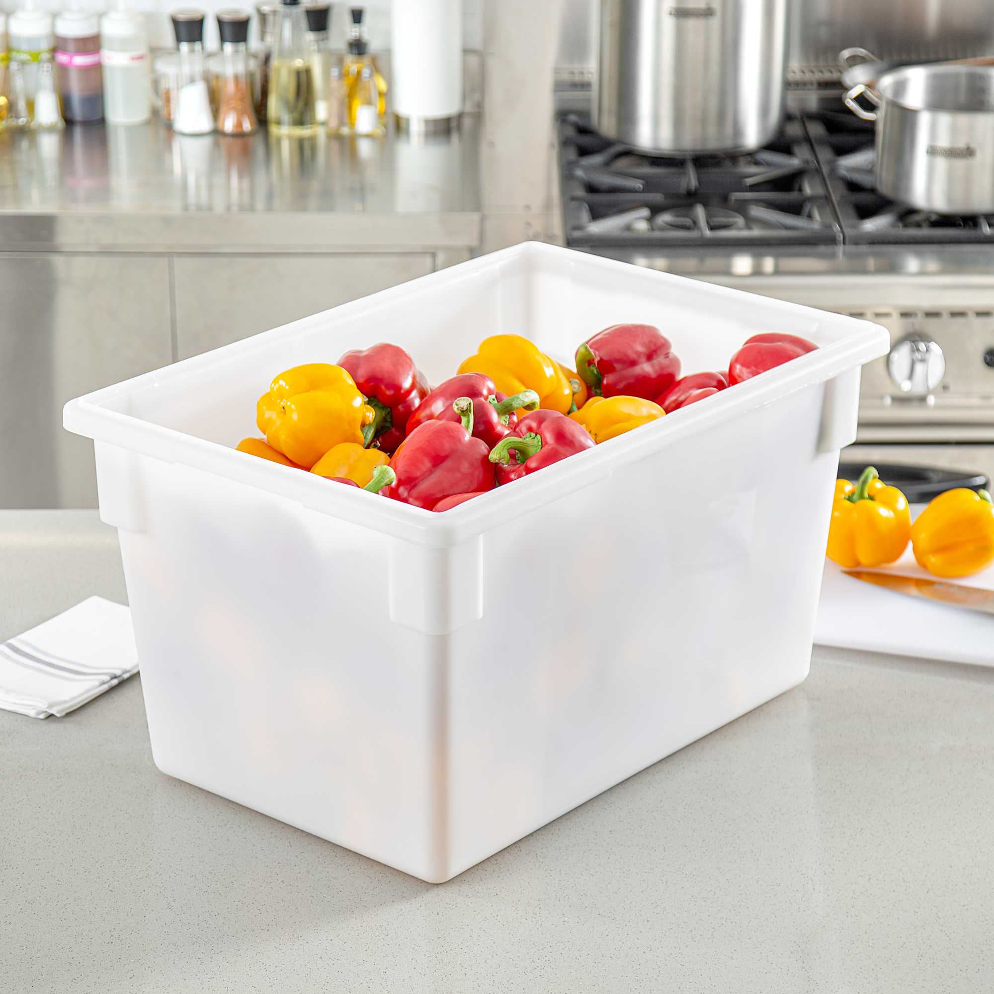 Met Lux Rectangle White Polyethylene Food Storage Box - 26" x 18" x 15" - 1 count box