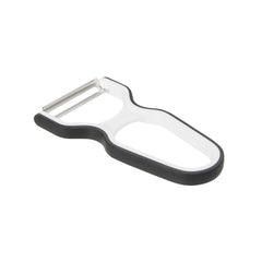 Comfy Grip Black and White Plastic Y Vegetable Peeler - with Straight Stainless Steel Blade,Non-Slip Handle - 4 3/4