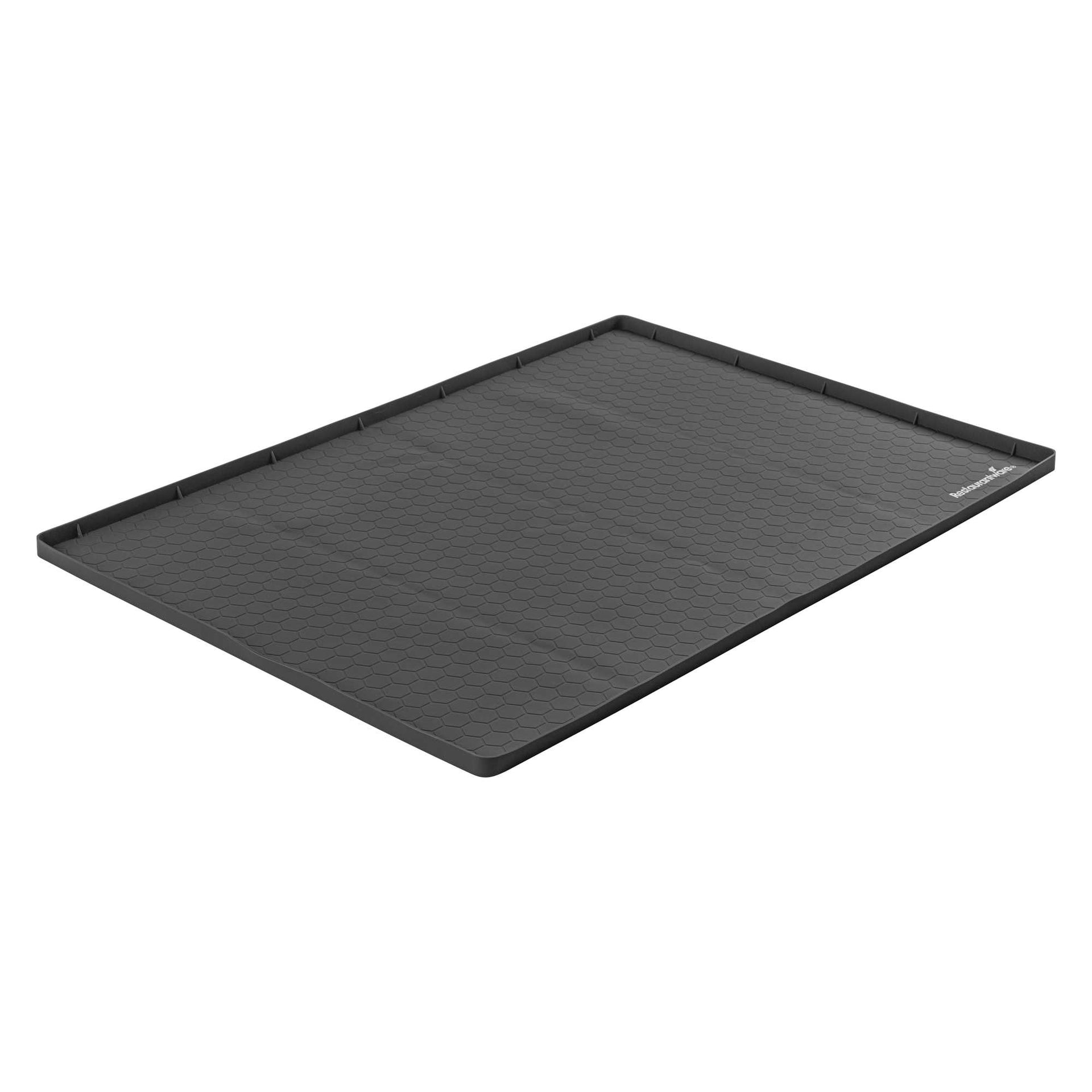 Comfy Grip Rectangle Black Silicone Under Sink Mat - 31" × 22" - 1 count box