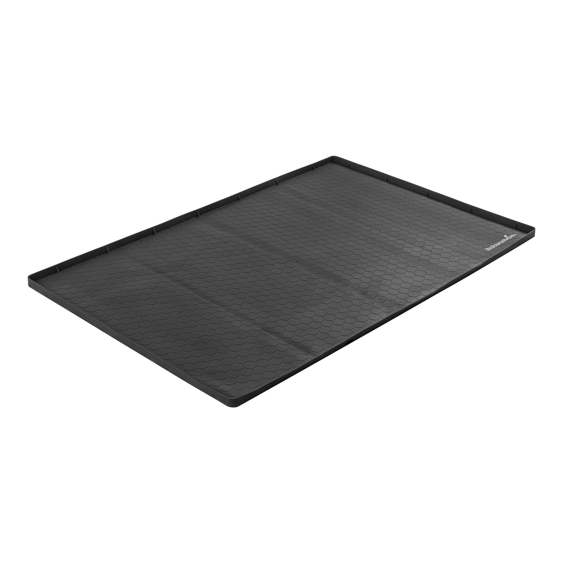 Comfy Grip Rectangle Black Silicone Under Sink Mat - 34" × 22" - 1 count box