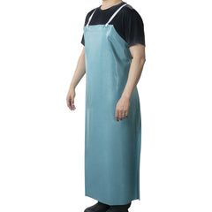 Clean Tek Professional Teal Chemical-Resistant Vinyl PVC Cleaning / Dishwashing Apron - 20 mil Thickness - 49