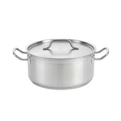German Standard 8 qt Stainless Steel Brazier - with Aluminum-Clad Bottom and Cover - 11