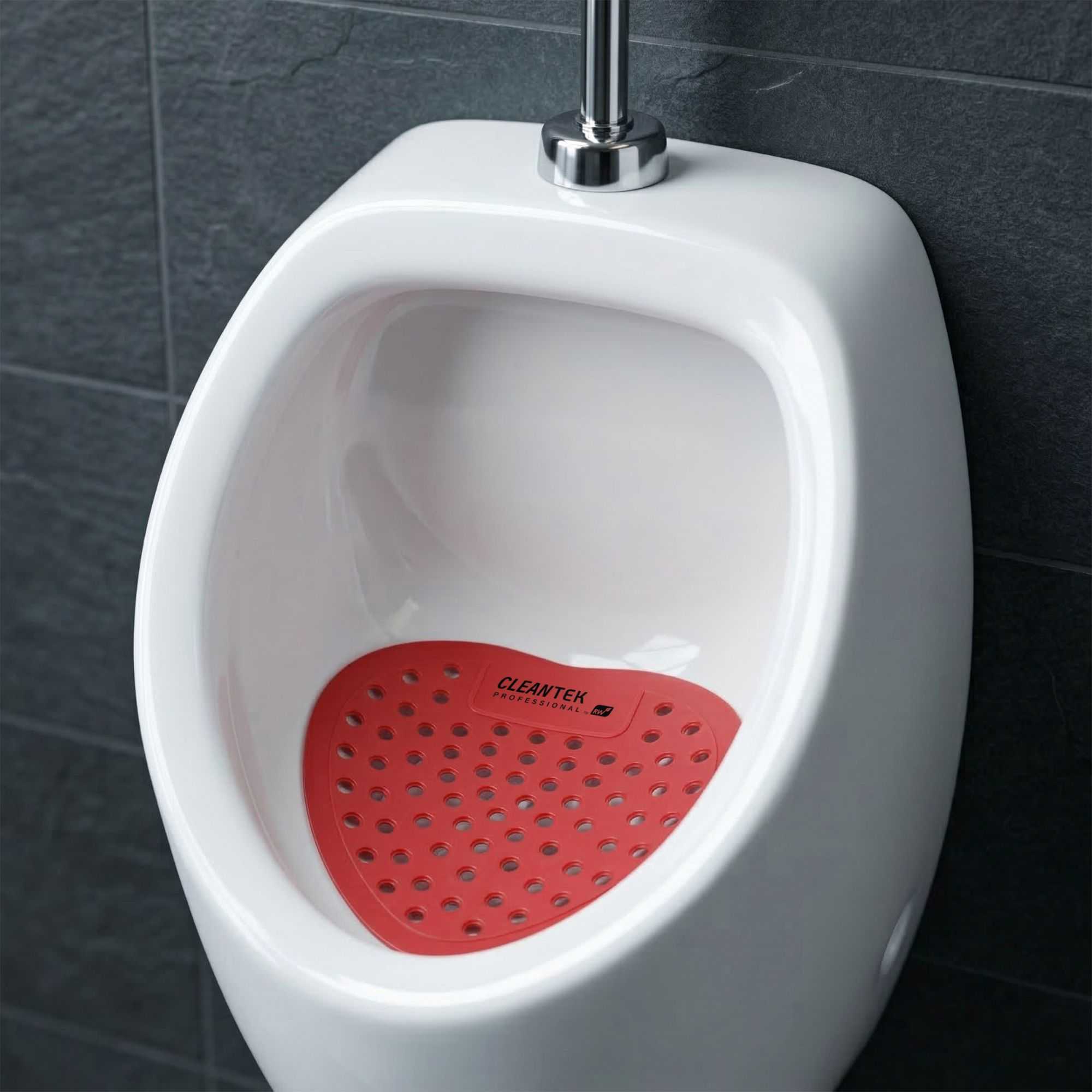 Clean Tek Professional Strawberry Scent Deodorized Urinal Screen - with Glove - 12 count box