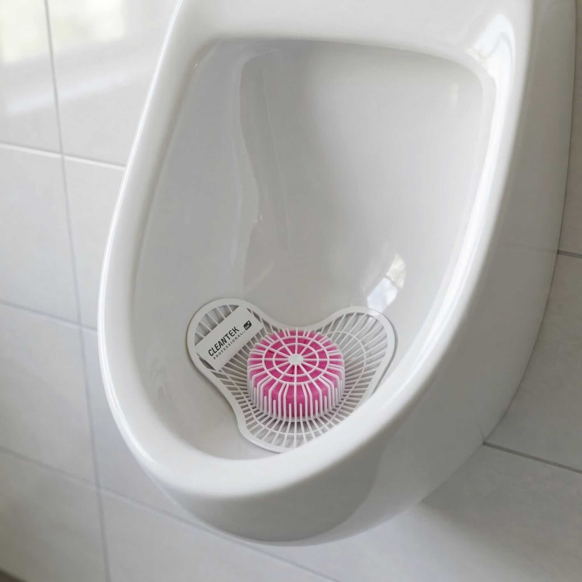 Clean Tek Professional Urinal Screen with Strawberry Scent Block - 12 count box