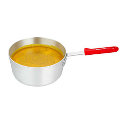 Met Lux 2.75 qt Tapered Aluminum Sauce Pan - with Red Silicone Handle Sleeve - 15