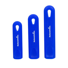 Met Lux 3-Piece Blue Silicone Removable Pan Handle Sleeve Set - For 2.75 to 10 qt Aluminum Sauce Pans, 7