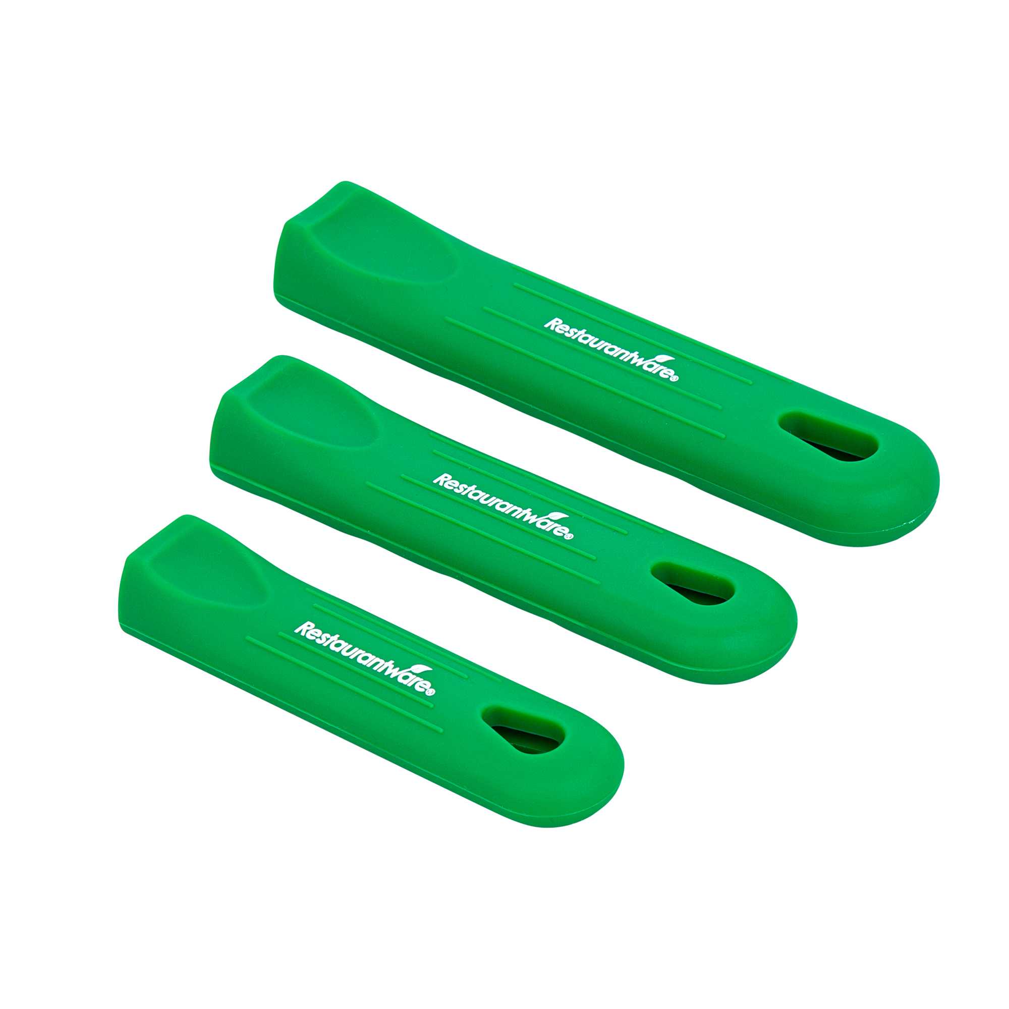 Met Lux 3-Piece Green Silicone Removable Pan Handle Sleeve Set - For 2.75 to 10 qt Aluminum Sauce Pans, 7" to 14" Fry Pans - 1 count box