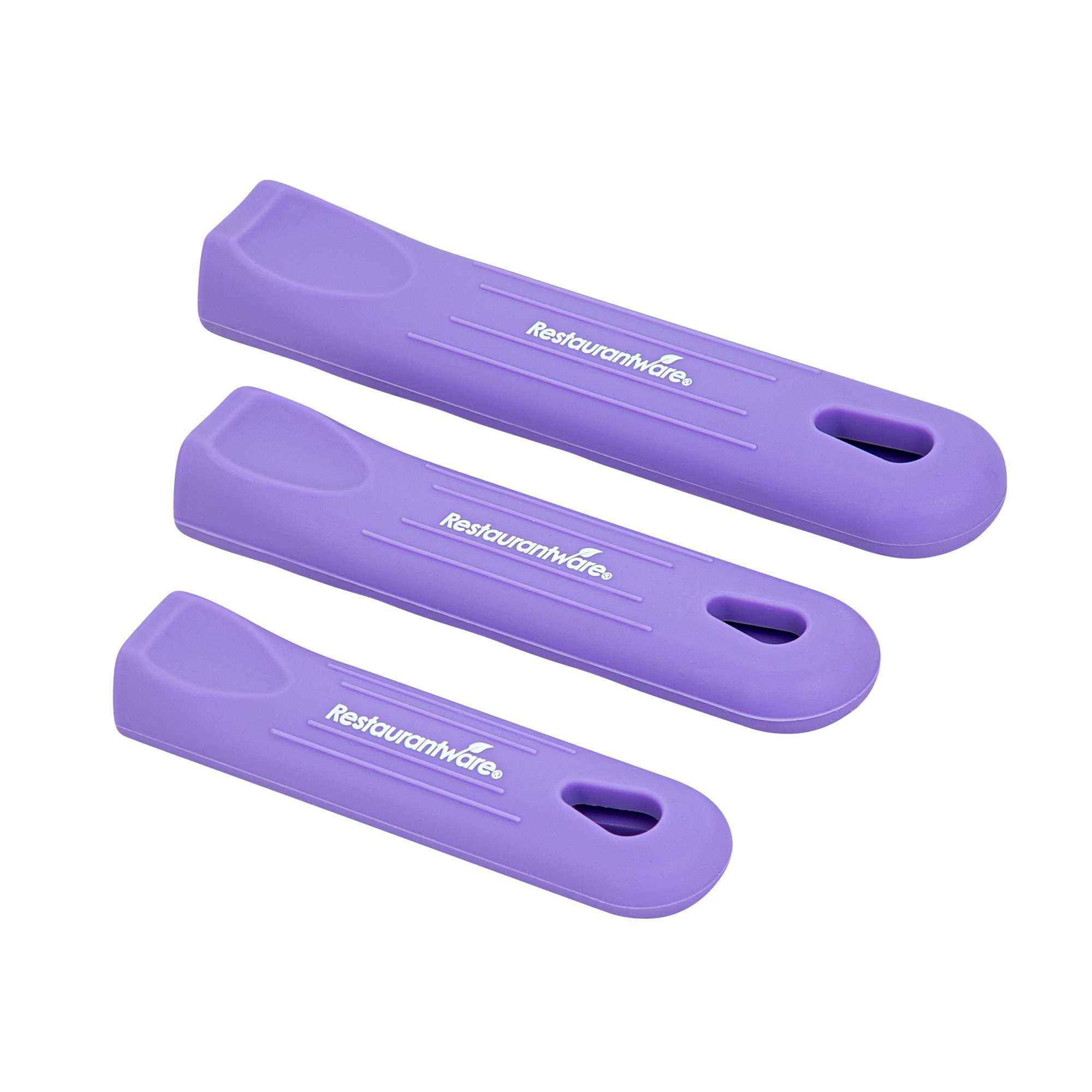 Met Lux 3-Piece Purple Silicone Removable Pan Handle Sleeve Set - For 2.75 to 10 qt Aluminum Sauce Pans, 7" to 14" Fry Pans - 1 count box