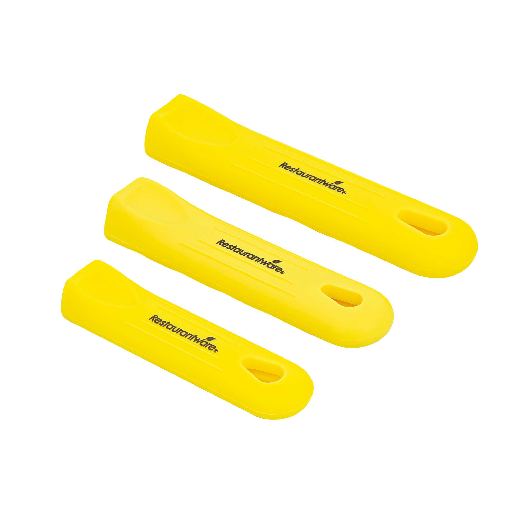 Met Lux 3-Piece Yellow Silicone Removable Pan Handle Sleeve Set - For 2.75 to 10 qt Aluminum Sauce Pans, 7" to 14" Fry Pans - 1 count box