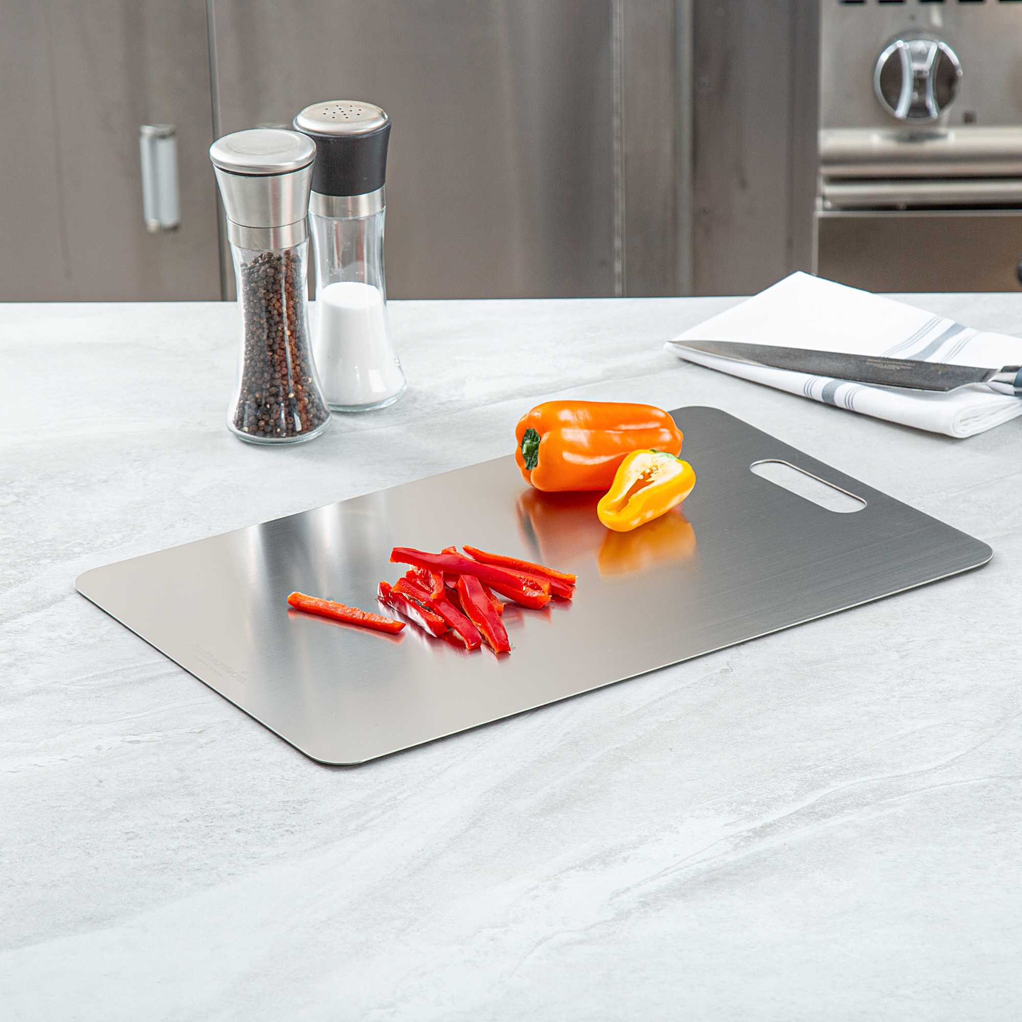 Met Lux Rectangle Titanium Large Cutting Board - 18" x 11 3/4" - 1 count box