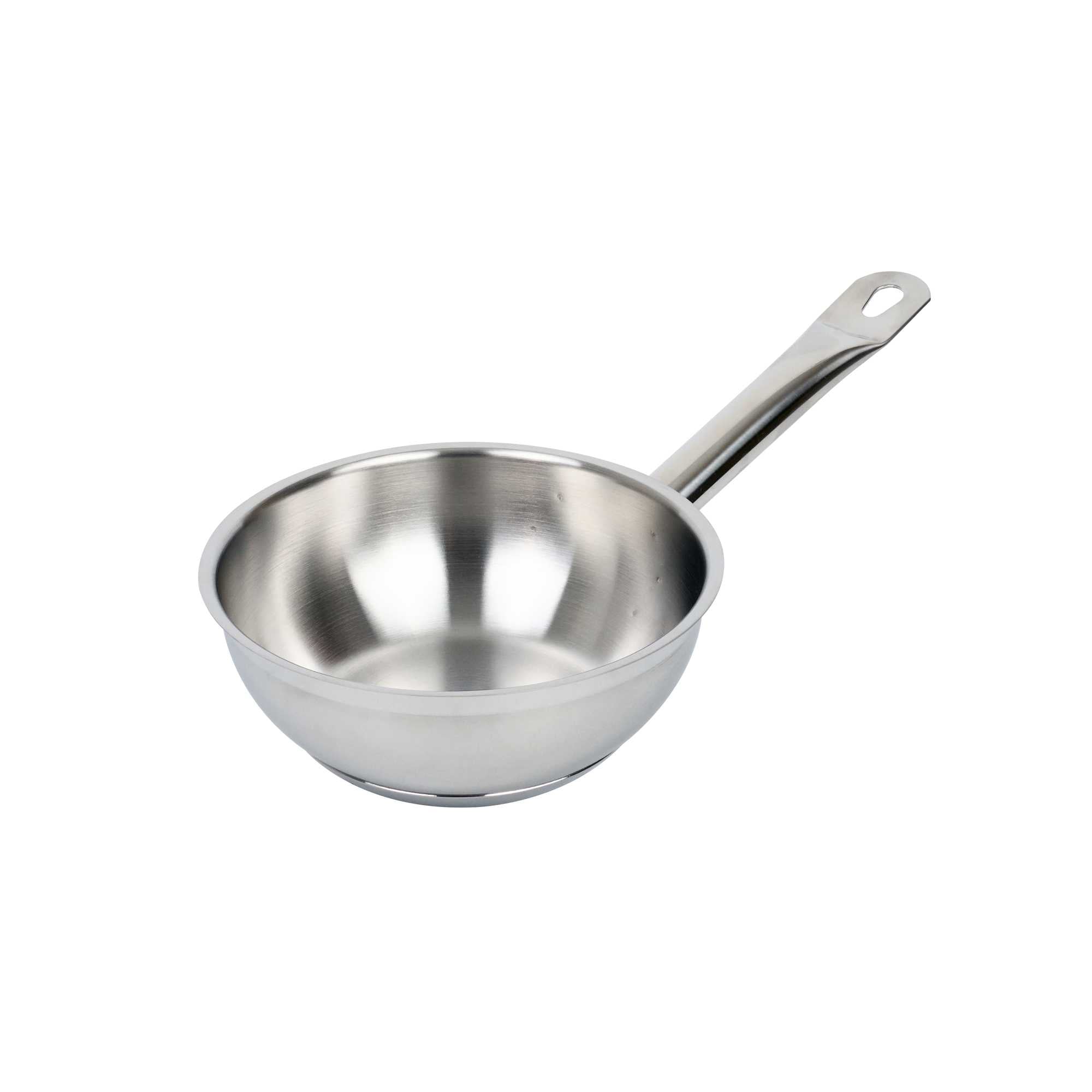 German Standard 1 qt Stainless Steel Saucier Pan - with Aluminum-Clad Bottom, Welded Hollow Handle - 1 count box
